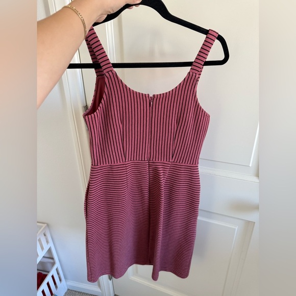 LOFT Pink and Black Striped Sleeveless Dress size 00P - Picture 2 of 3
